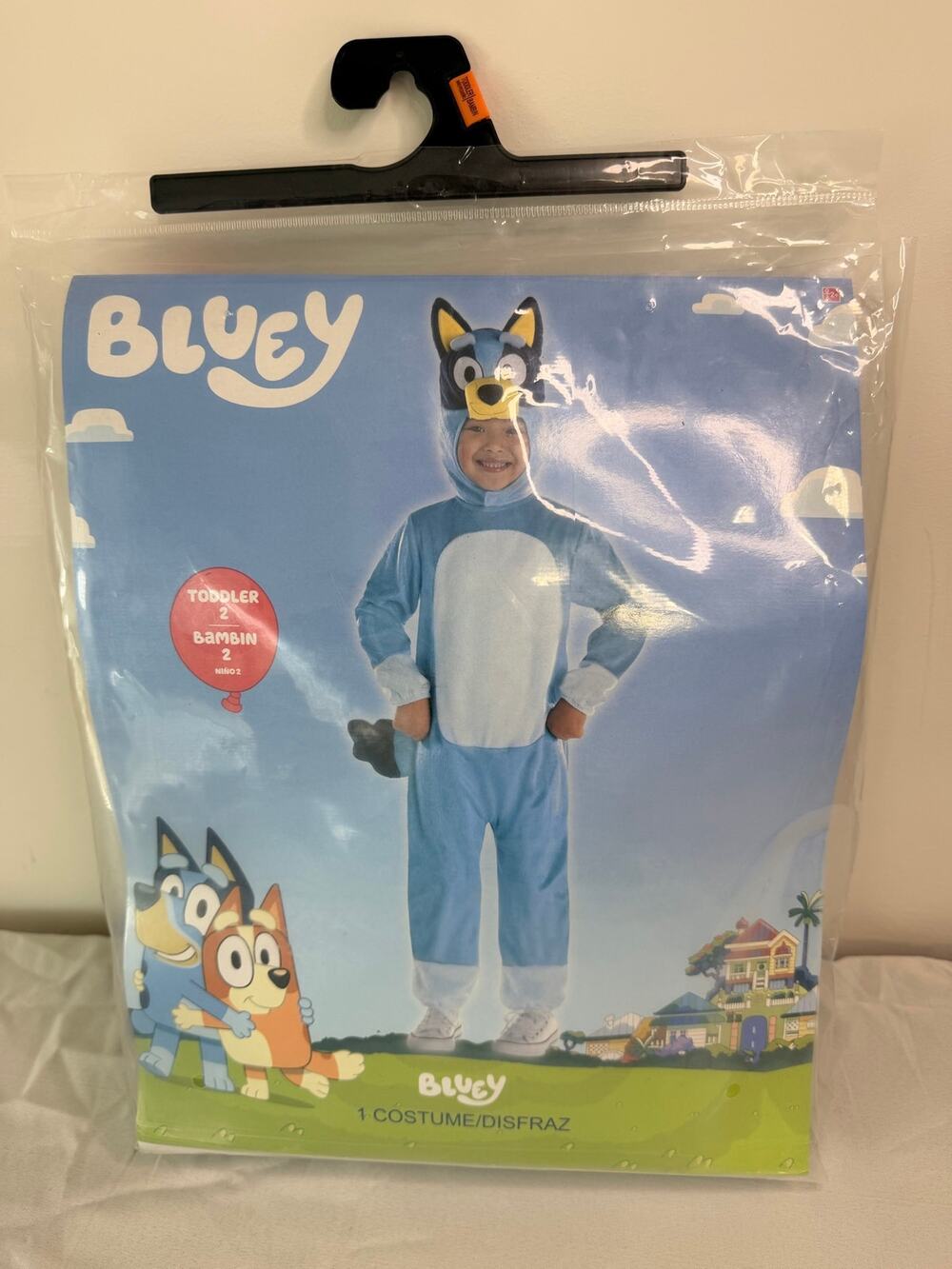 Bluey Toddler 2 Costume 2T-3T Halloween Jumpsuit Headpiece Tail NEW